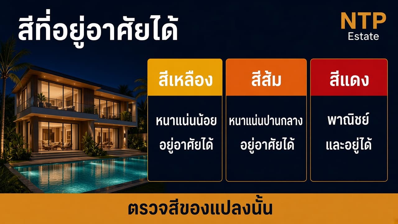 อินโฟกราฟิกเทียบสีเหลือง สีส้ม และสีแดงของผังเมืองภูเก็ต โดย NTP Estate