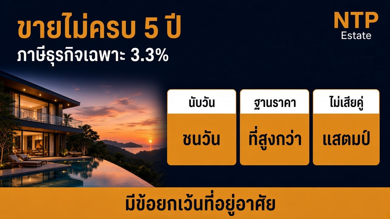 ขายบ้านภูเก็ตเสียภาษีเท่าไหร่ ถือไม่ครบ 5 ปี
