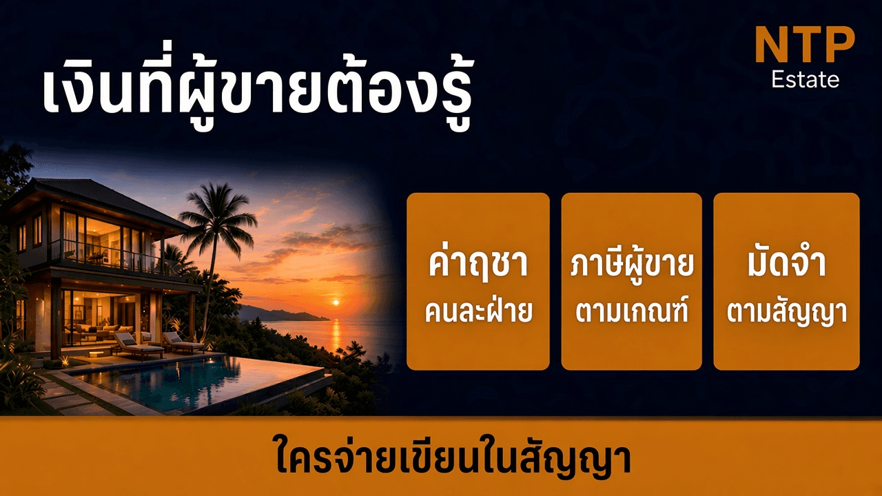 เงินที่ผู้ขายบ้านต้องรู้ ค่าฤชาคนละฝ่าย ภาษีตามเกณฑ์ และมัดจำตามสัญญา